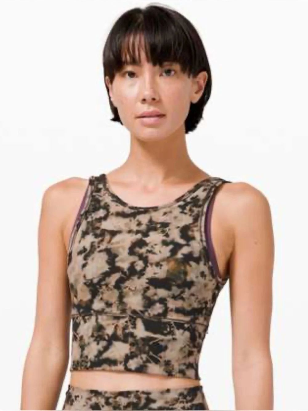 Lululemon Power Pivot Tank *Everlux  Dispersed Light Raw Linen Multi Size 4